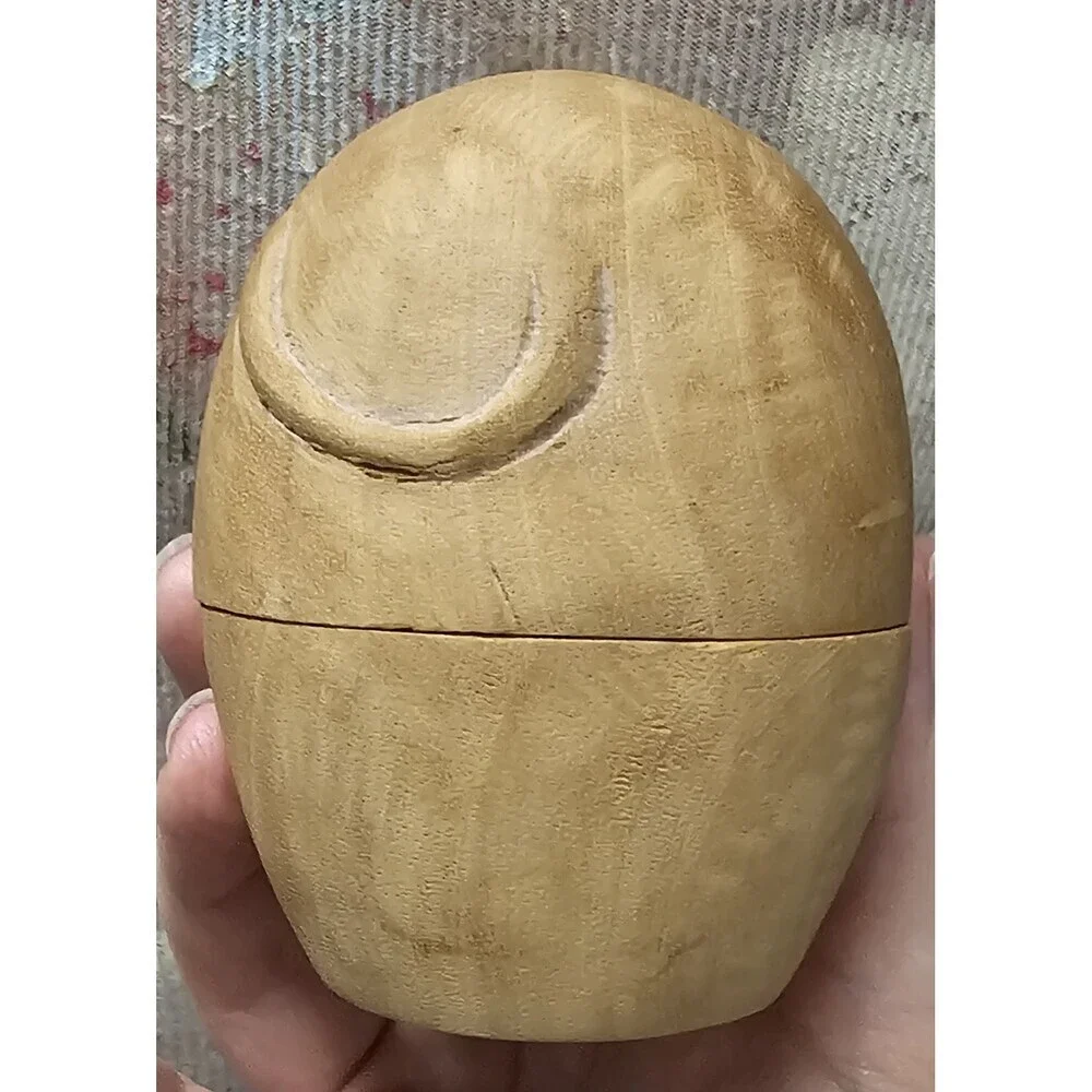 Arthur Court Designs 1980's Hand Carved Cat Wood Trinket Stash Box